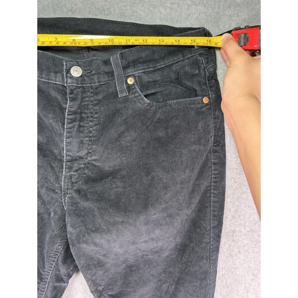 Levi's Mens Black Corduroy Straight Jeans Regular Fit 5-Pocket Stretch Mid Rise